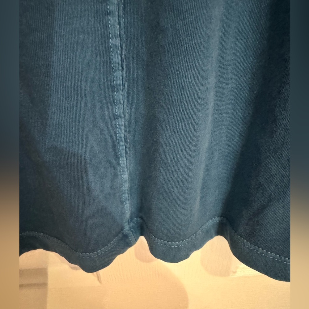 Free People *New* turquoise Bluish Green color Long Sleeve high collar Tee Shirt - Picture 10 of 11